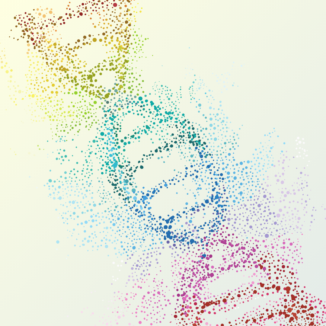 DNA dissolving on background 